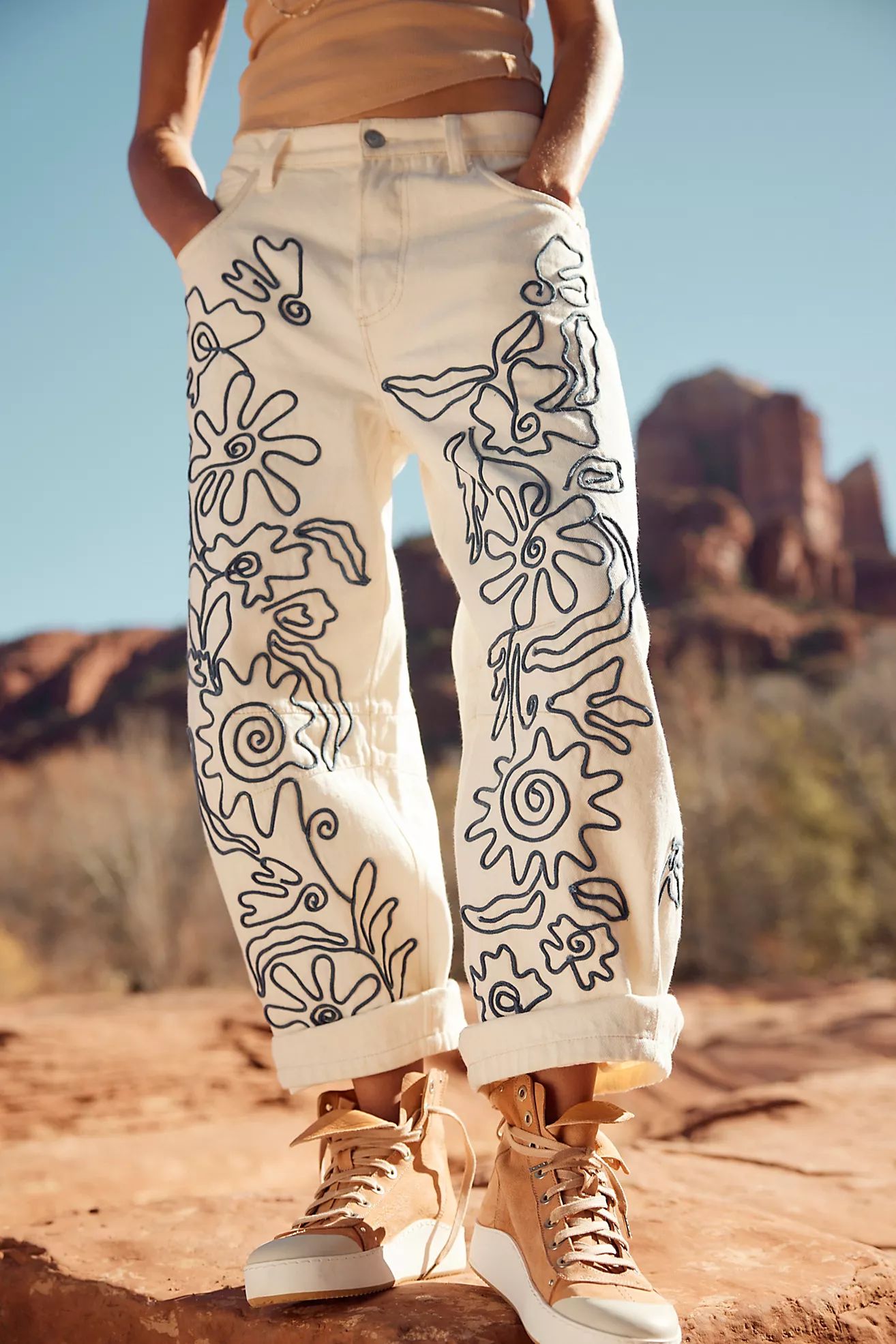 We The Free Good Luck Soutache Barrel Jeans | Free People (Global - UK&FR Excluded)