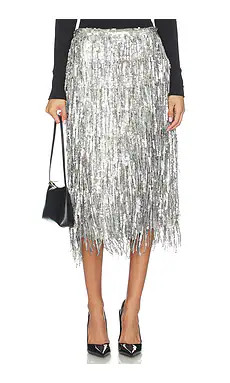 Rag & Bone Billie Sequin Midi Skirt in Gunmetal from Revolve.com | Revolve Clothing (Global)