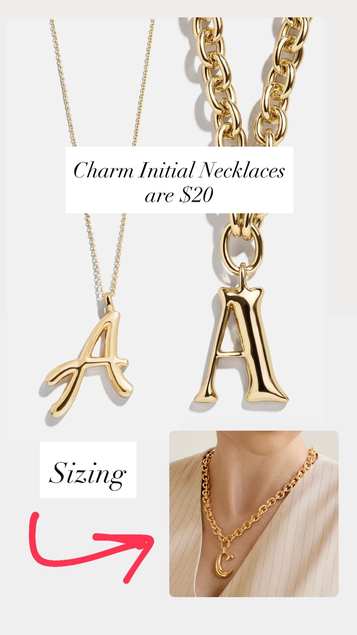 Charm initial necklaces are $20

#LTKSaleAlert
