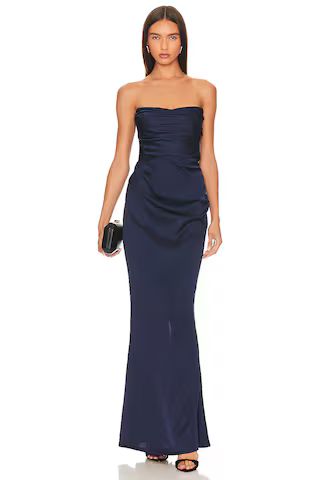 Nookie Emelie Strapless Gown in Navy from Revolve.com | Revolve Clothing (Global)
