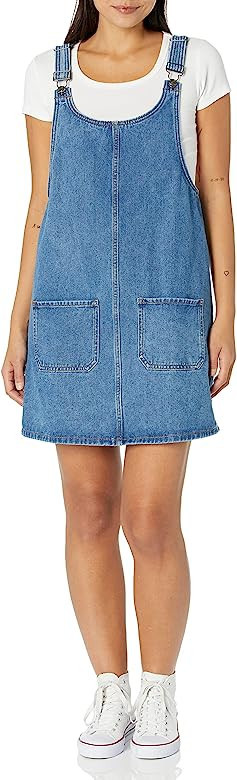 Lily Parker Adjustable Straps Denim Bib Overall Dress Jumper with Two Pockets for Women S-XL | Amazon (US)