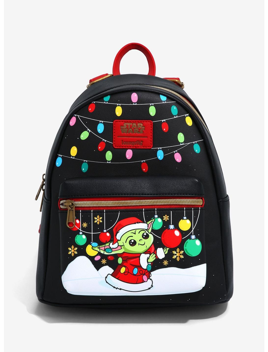 Loungefly Star Wars The Mandalorian Holiday Grogu Mini Backpack | Hot Topic