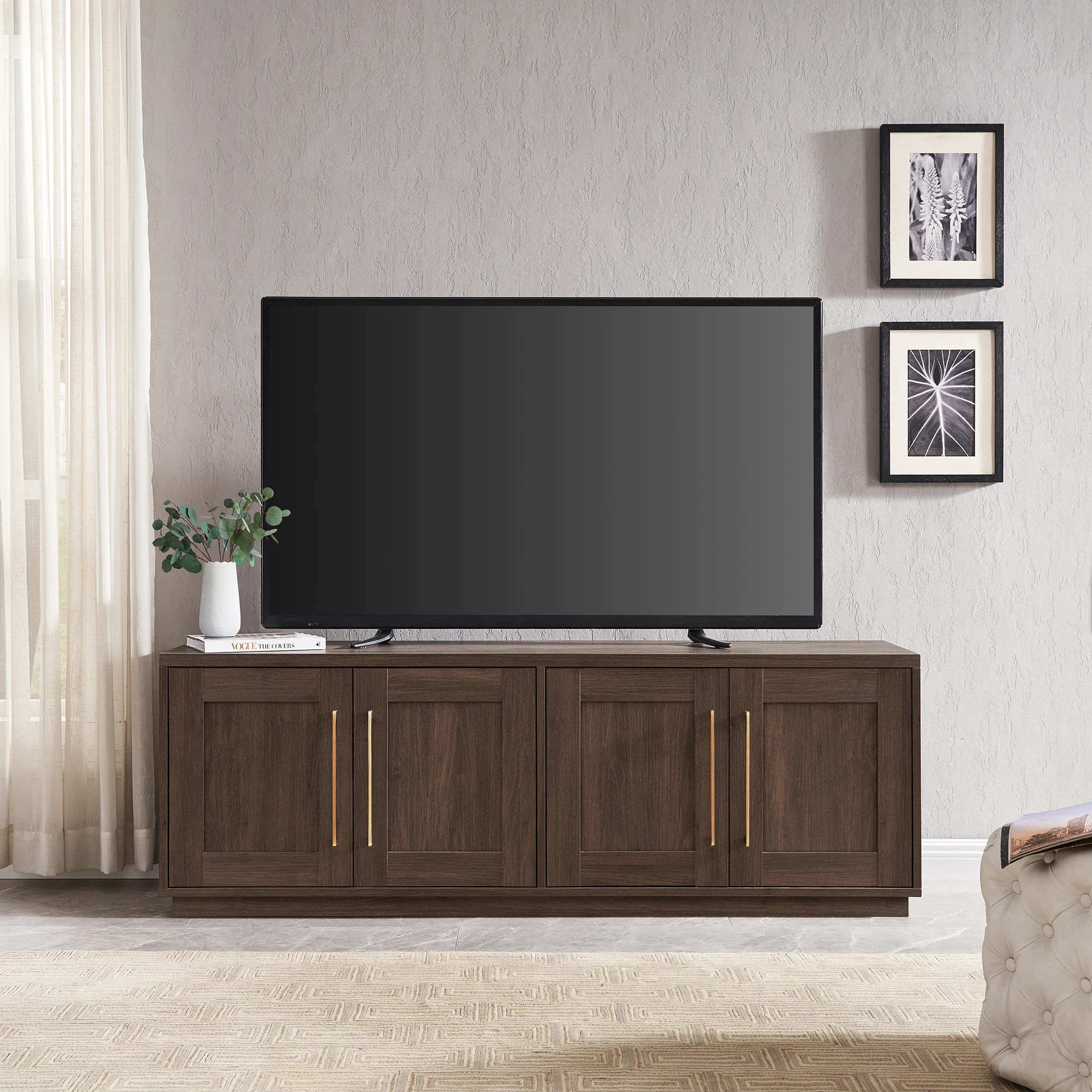 Tillman TV Stand for TVs up to 75" in Alder Brown with Storage, Adjustable Shelves & Cable Manage... | Wayfair North America