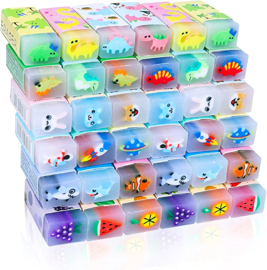 35PCS Cute Animal Erasers for Kids, Count Bulk Pack, Assorted Designs, Back to School Supplies | Amazon (US)