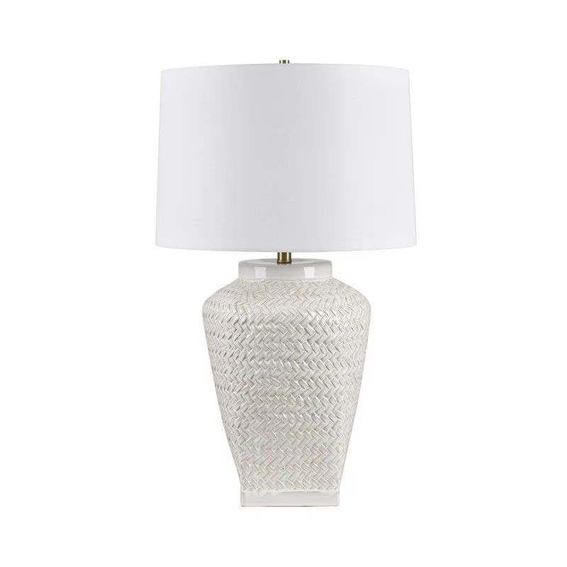 31" Ceramic Table Lamp With White Shade | Wayfair North America