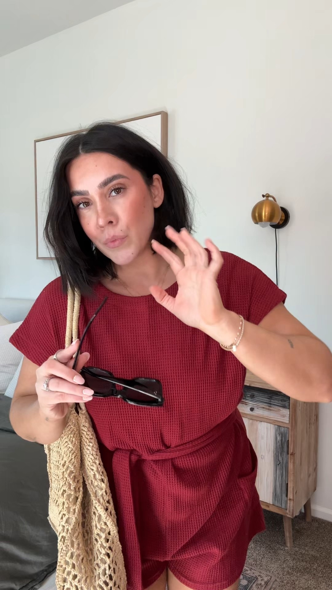 Swimsuit romper coverup! Waffle knit, could wear on its own too. I wear a size L. 

Resort wear, summer style, spring style, vacation, spring break, beach. Midsize. 

#LTKMidsize #LTKWatchNow #LTKSwim