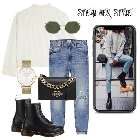 ✨ Steal her Style ✨ 

It’s been a while since I did a ‘Steal her Style’. I get so many requests on Dr Martens so here’s how I’d love to wear them. 🖤 

Outfit details:
- Jumper & Jeans @riverisland 
- Sunglasses & Watch @thehut_com (20% off full price with ‘SAVVY20’)
- Dr Martens @allsole 
- Handbag @mybagonline (on sale)

#LTKsalealert #LTKeurope #LTKstyletip