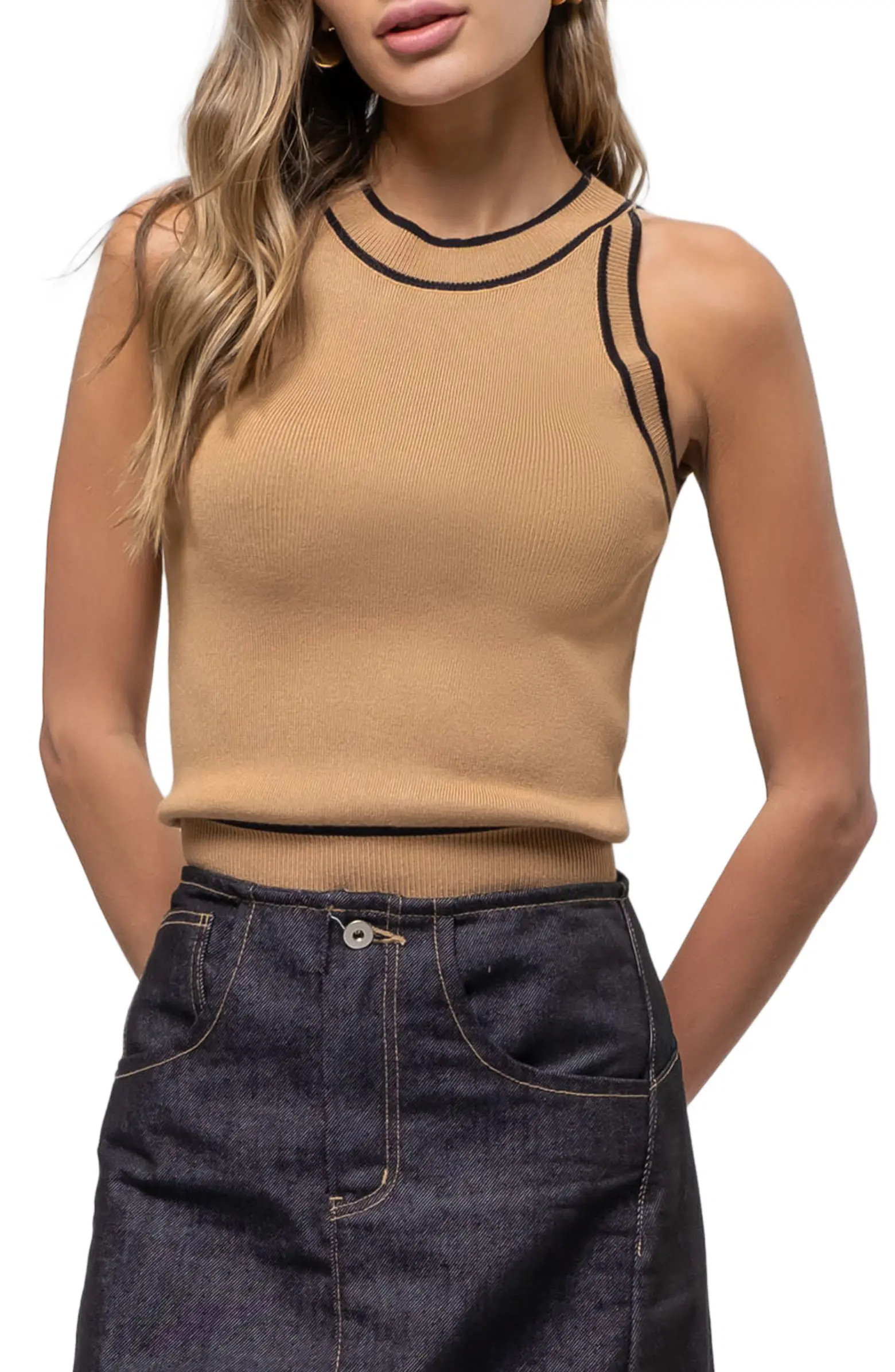 Blu Pepper Contrast Knit Tank | Nordstromrack | Nordstrom Rack