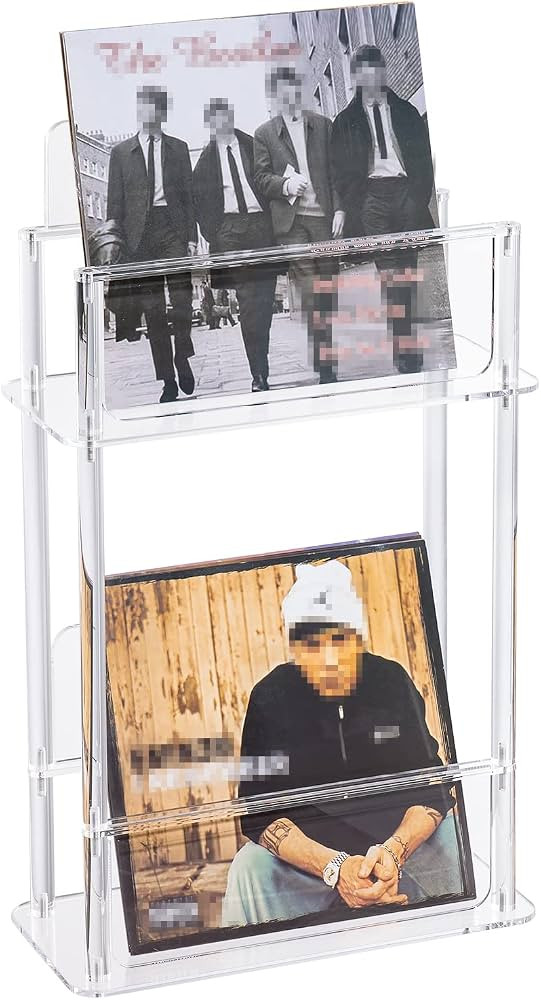 Acrylic Vinyl Record Holder, 2 Tier Clear Record Stand/Rack for LP Records/Albums/Book/Magazine, ... | Amazon (US)