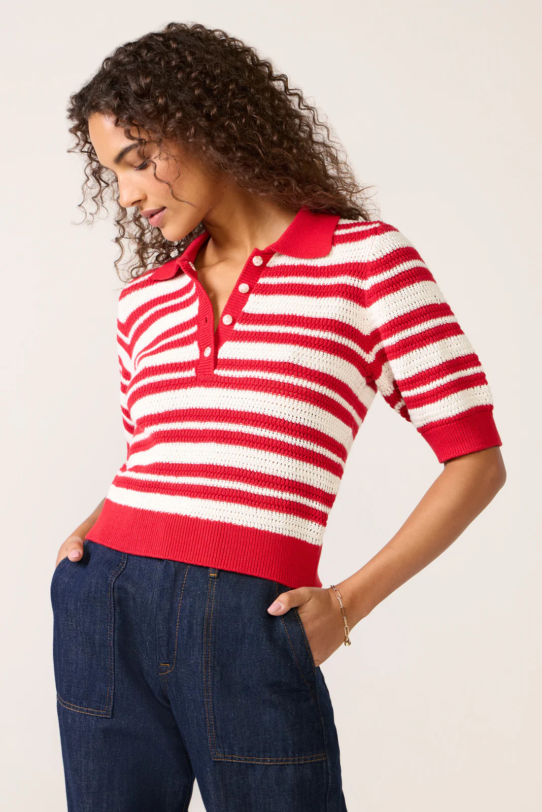 Monica Henley Polo Sweater | Evereve
