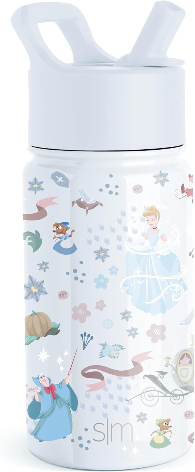 Simple Modern Disney Princess Cinderella Kids Water Bottle with Straw Lid | Reusable Insulated St... | Amazon (US)