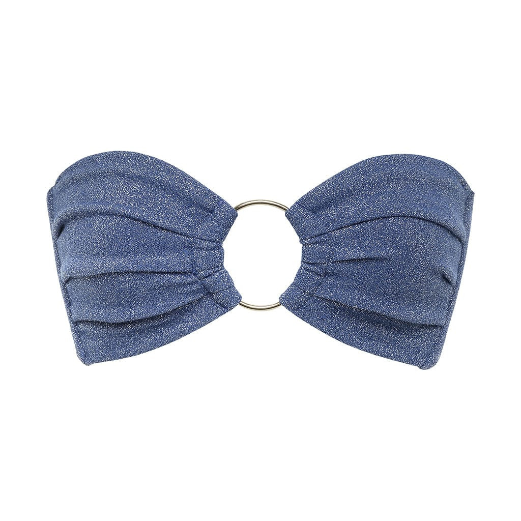 Sky Sparkle Tori Ties Bandeau Bikini Top | Montce