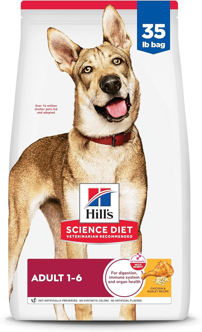 Hill's Science Diet Adult 1-6 Premium Nutrition Dry Dog Food, Chicken & Barley, 35 lb Bag (Pack o... | Amazon (US)