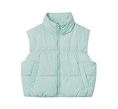 Athlisan Womens Cropped Puffer Vest Zip Up Stand Collar Lightweight Sleeveless Padded Gilet with Pockets | Amazon (US)