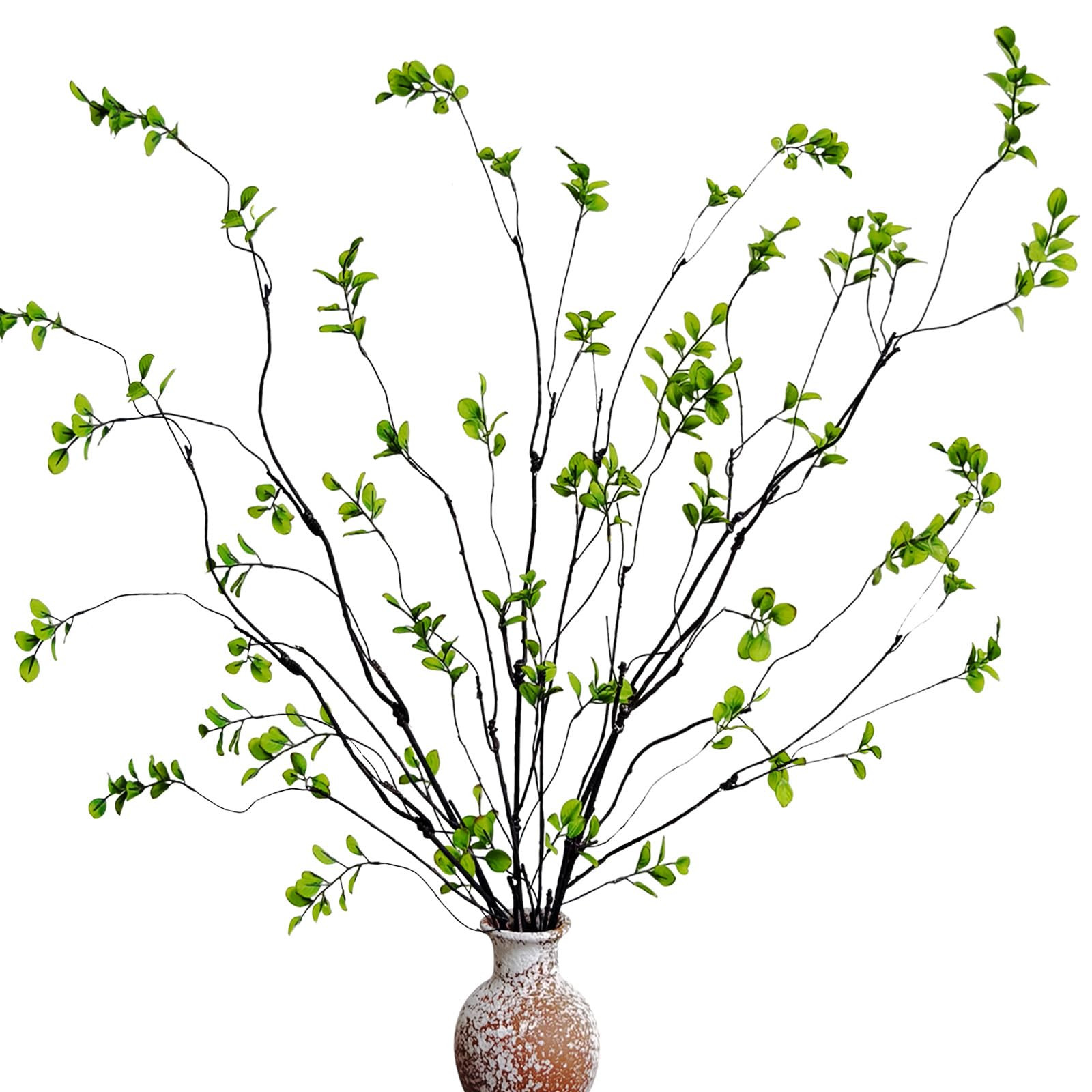 6 Pcs Artificial Ficus Branches Faux Eucalyptus Stems, 47.2 Inch Fake Greenery Stems Artificial P... | Amazon (US)