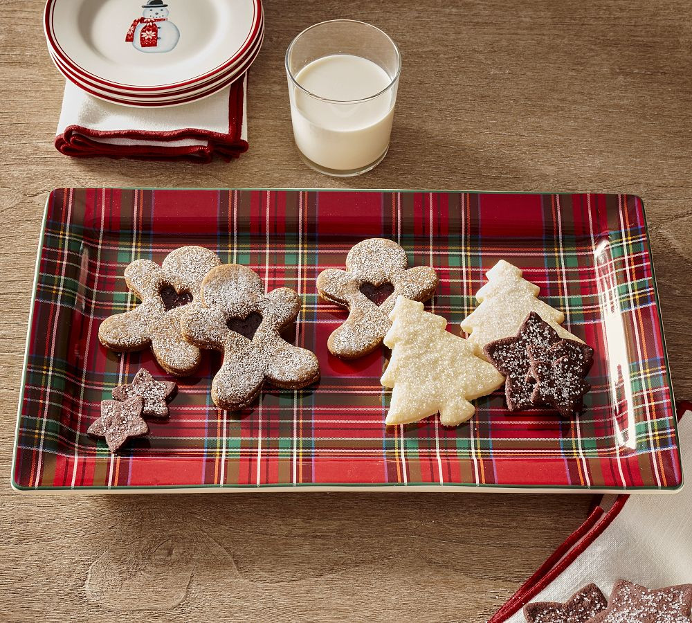Stewart Plaid Stoneware Rectangular Serving Platter | Pottery Barn (US)