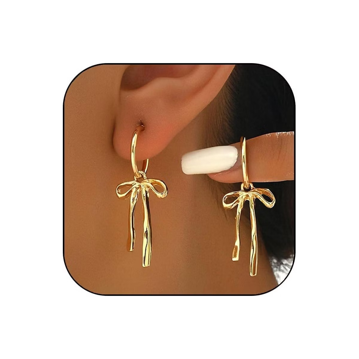 Bow Earrings for Women Gold Bow Earrings for Women-Christmas Earrings Trendy Elegant Bowtie Drop ... | Target
