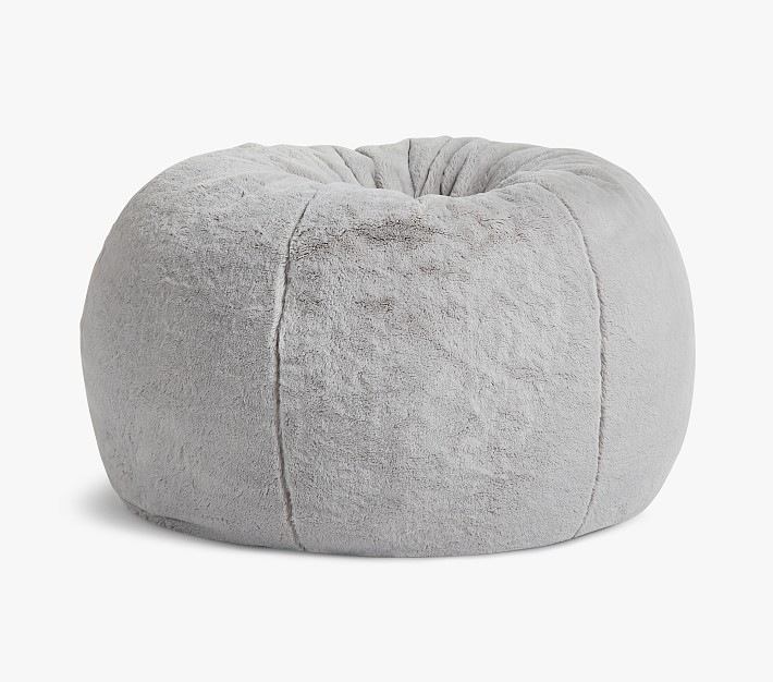 Anywhere Beanbag™, Ultra Plush Gray Faux Fur | Pottery Barn Kids