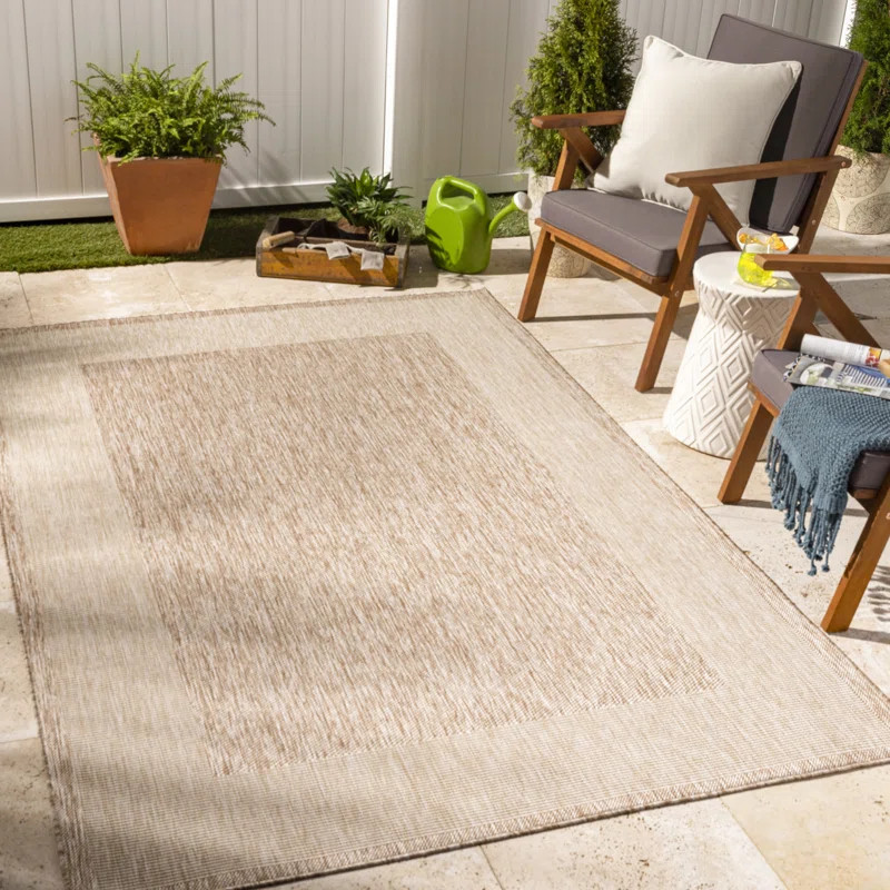 Gira Indoor & Outdoor Boho Jute-Look Rug Beige | Wayfair UK