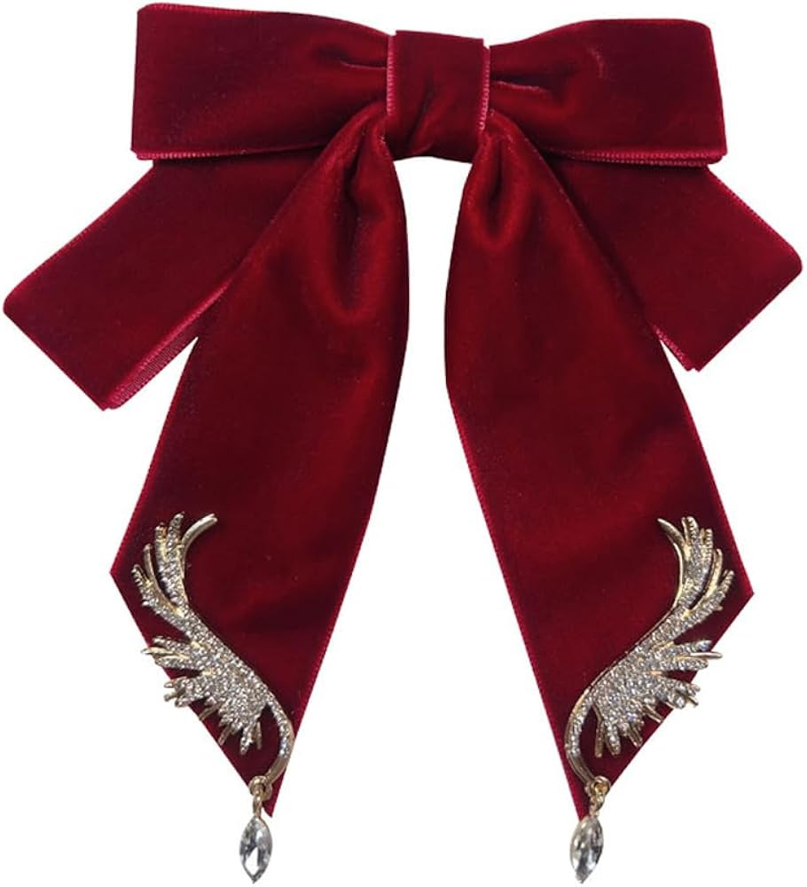 Versailles series Baroque Retro Velvet Ribbon Bow Tie Brooch Necktie for Women Men Pre-Tied Big B... | Amazon (US)