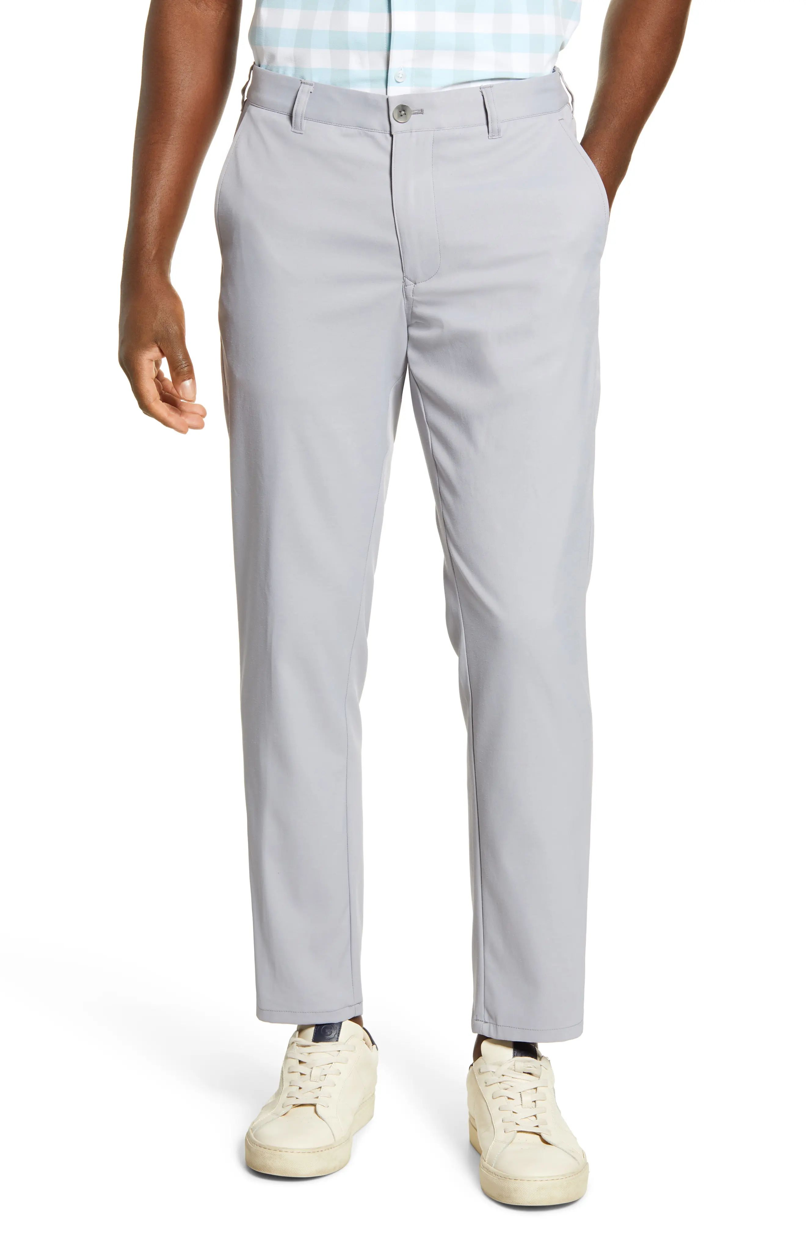 Men's Mizzen+Main Baron Trim Fit Performance Chino Pants, Size 38 x 32 - Grey | Nordstrom