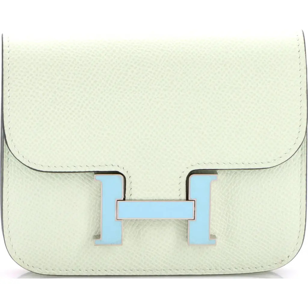 Pre-Owned Hermes Constance Slim Wallet Epsom in Green at Nordstrom | Nordstrom