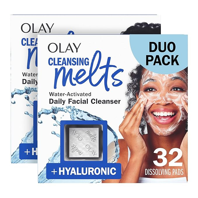 Olay Face Wash, Hyaluronic Acid Cleansing Melts, Fragrance-Free, Daily Use Gentle Cleanser, For A... | Amazon (US)