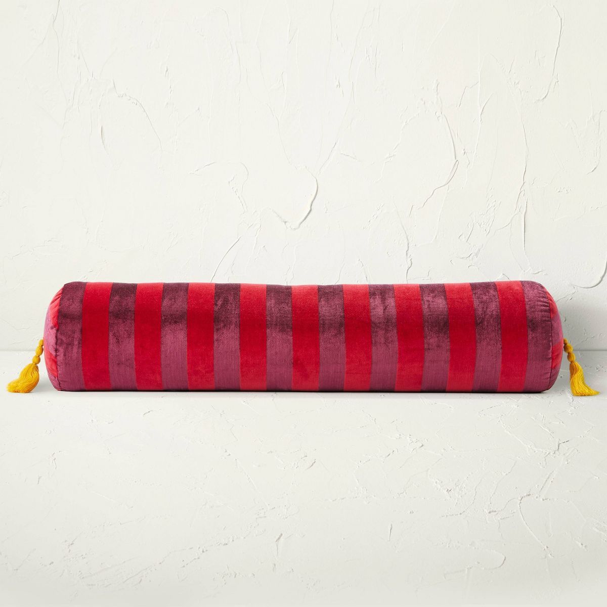 Oversized Bolster Stripe Velvet Decorative Throw Pillow Dark Berry - Opalhouse™ designed with J... | Target