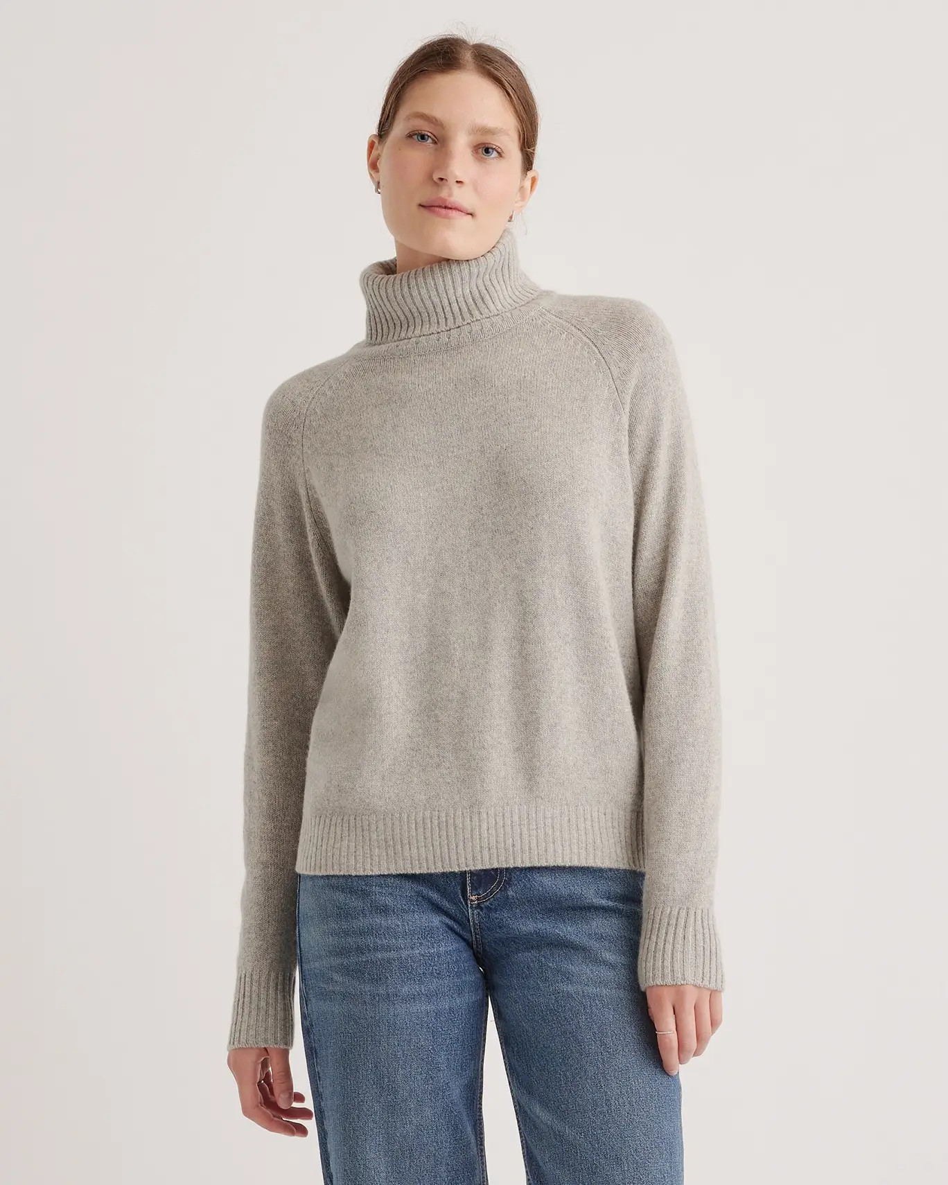 100% Yak Wool Turtleneck Sweater in Warm Heather Grey | Quince