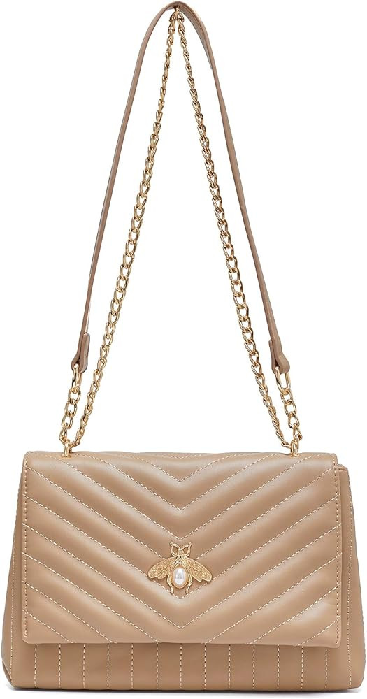 Small Crossbody Bags for Women Stylish Quilted Purses and Handbags with Double Chain Design | Amazon (US)