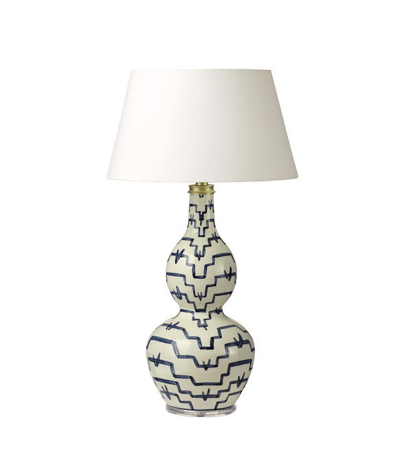 Egon Table Lamp - White/Blue | OKA US