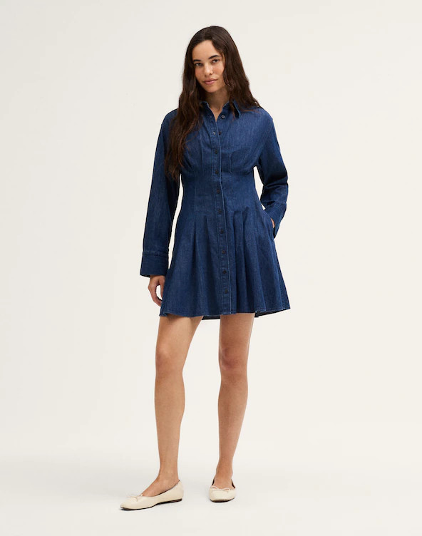 The Chrissy Denim Mini Shirtdress | Madewell