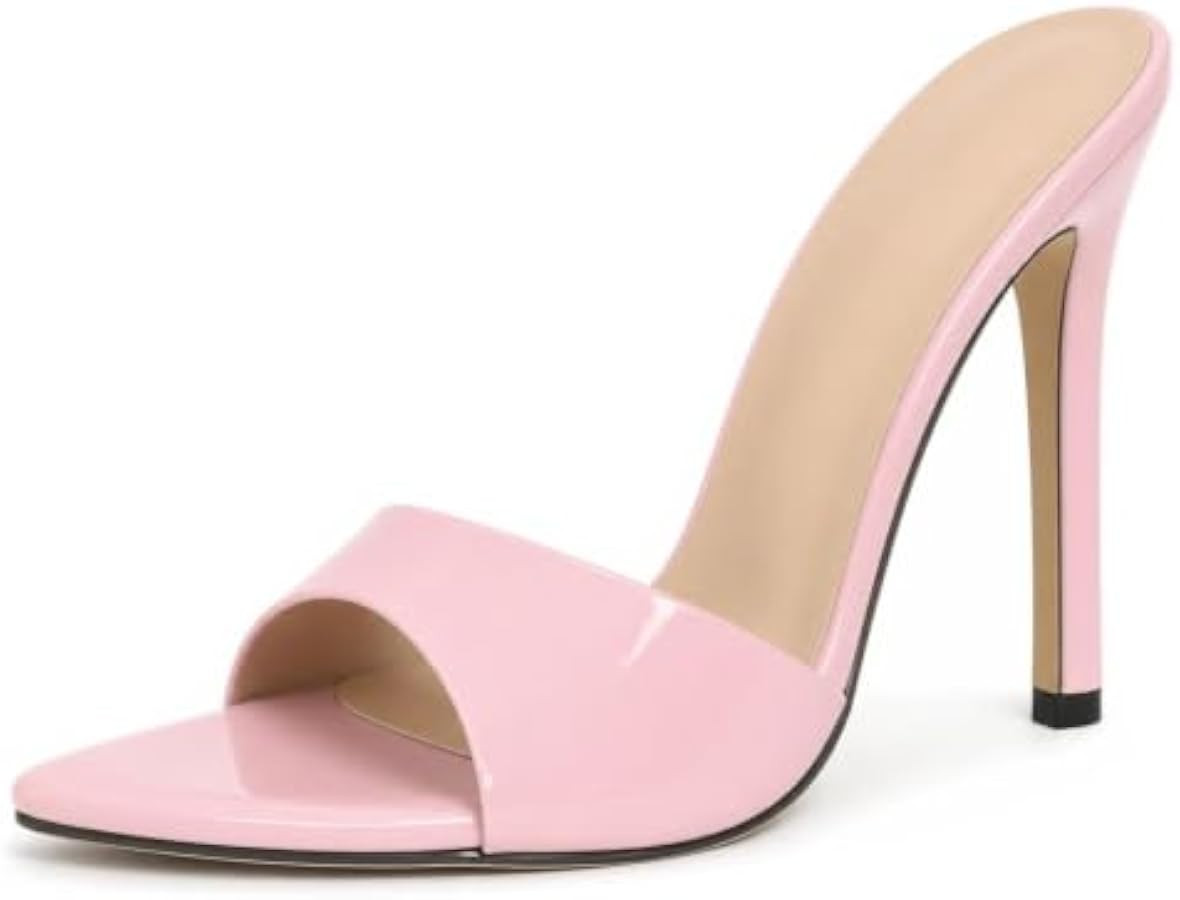 Women'S Open Toe Stiletto Mule Sandals Fashionable Pointed Non-Slip Slip-On Formal High Heel Sand... | Amazon (US)