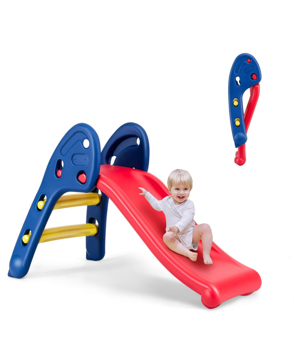 2 Step Children Folding Plastic Slide - Red | Macy's