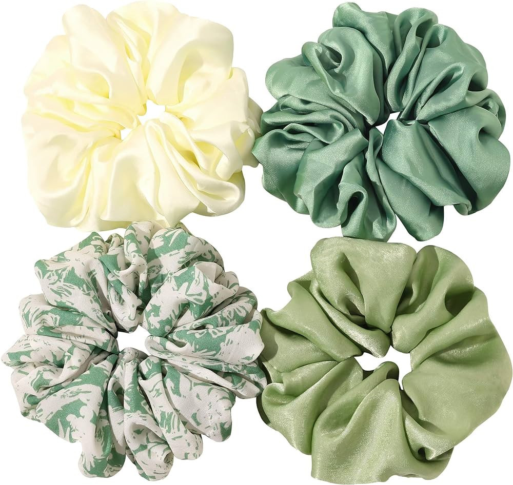 Scrunchies Hair Ties for Women - Big Silk Satin Scrunchie Exra Large Jumbo Gaint Oversized Cute C... | Amazon (US)