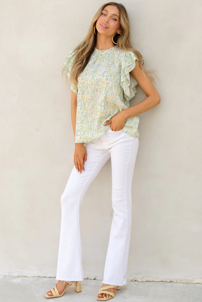 Bloom Season Green Multi Floral Top | Red Dress 