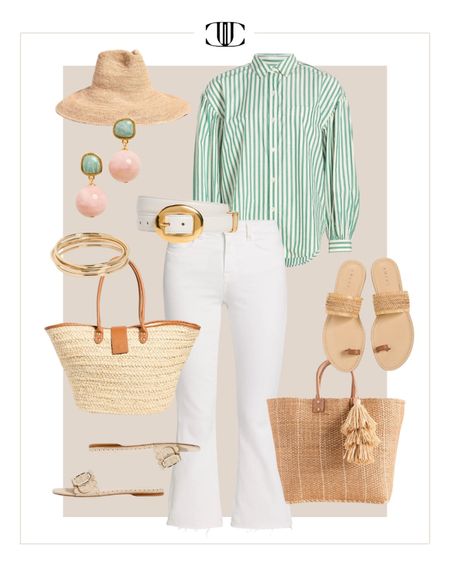 A fresh and casual look for the summer days ahead. 

Blouse, top, white denim, tote, sandals, slides, sunglasses, casual outfit, casual look, elevated outfit, elevated look, summer outfit, summer look 

#LTKover40 #LTKshoecrush #LTKstyletip