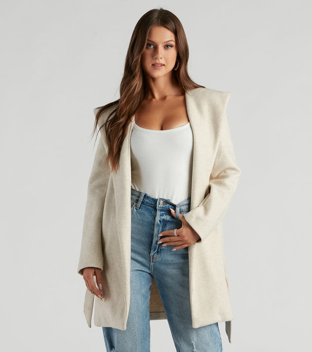 Belted Sophistication Faux Wool Coat | Windsor Stores