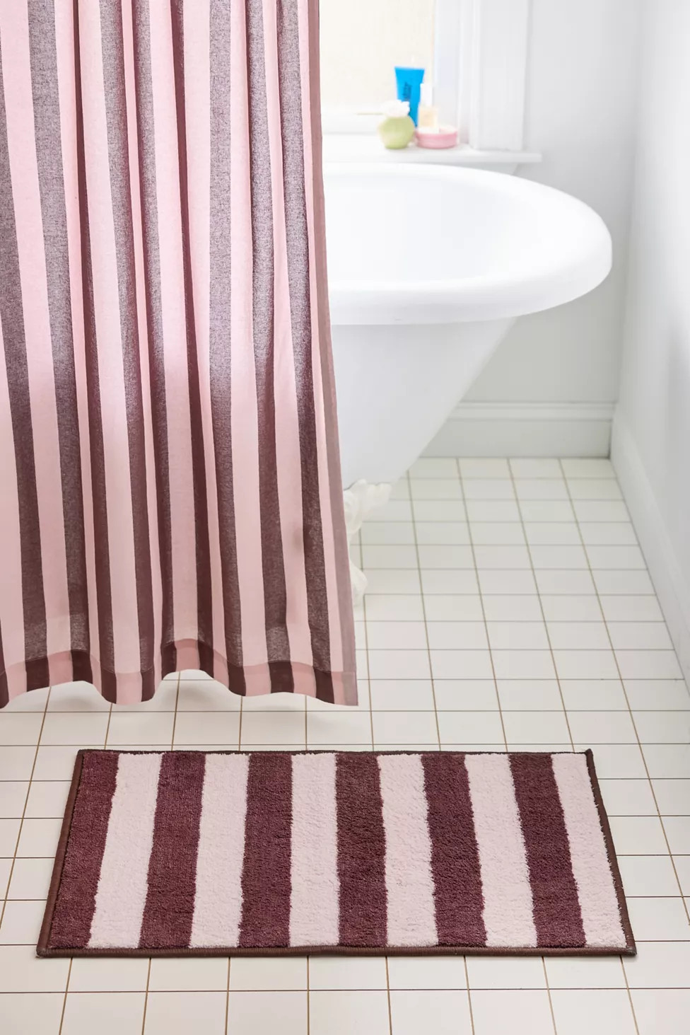 Awning Stripe Plush Printed Bath Mat | Urban Outfitters (US and RoW)