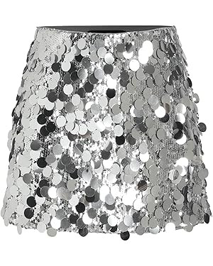 CIDER Sequin Mid Waist Mini Skirt | Amazon (US)