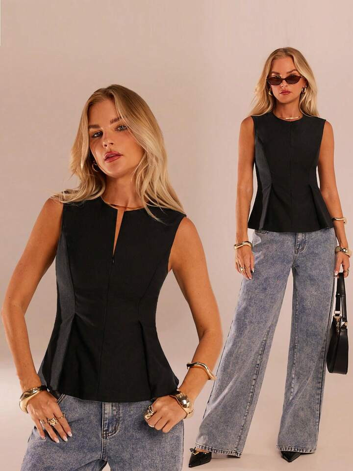 SHEIN Forever 21 Spring&Summer Women Romantic/Prom/Formal/Birthday/90s Clothes/Business Casual Woman/Elegant/Western Wear/Going Out/Fashion/Casual/Y2k Clothes/Club/Office /Cocktail/Vintage/Bodycon/Rave Outfits Festival/Funny/Classy/Old Money/Streetwear/Vacation Outfits/Country Concert Outfit/Work Clothes /Modest/Spring Break/Bachelorette Outfits/Concert/Baddie/Basic/Graduation/A Line/Black Top | SHEIN