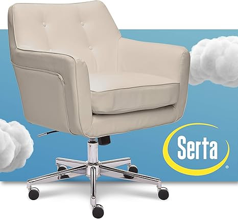 Serta Ashland Ergonomic Home Office Chair with Memory Foam Cushioning, Chrome-Finished Stainless ... | Amazon (US)