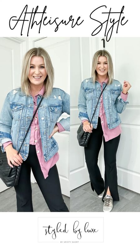 Amazon shacket | denim jacket | closet staples | travel outfit 

Wearing a small short in the split hem flare leggings
Small in the denim jacket TTS 
sized up to a medium in the waffle shirt/shacket 


#LTKstyletip #LTKunder100 #LTKunder50