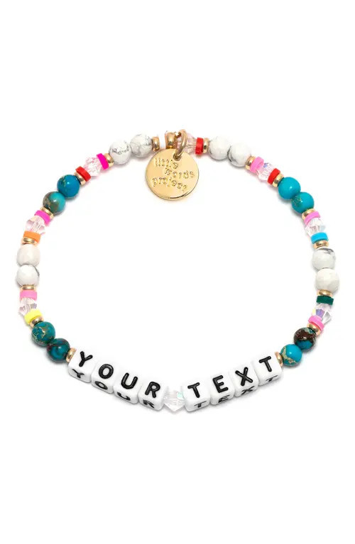 Little Words Project Joyful Custom Beaded Stretch Bracelet in White Multi at Nordstrom, Size Small | Nordstrom