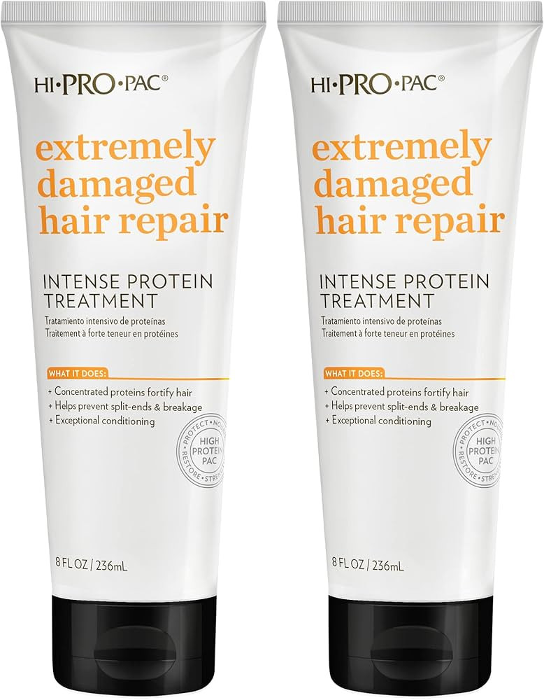 Hi-Pro-Pac Hair Mask - Extremely Damaged Hair Repair - (2-Pack) 8 fl oz - Intense Protein Treatme... | Amazon (US)