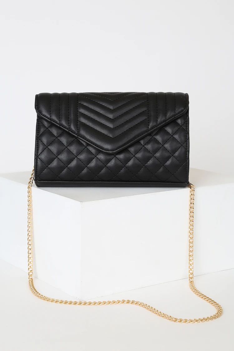Madonna Black Quilted Crossbody Clutch | Lulus (US)