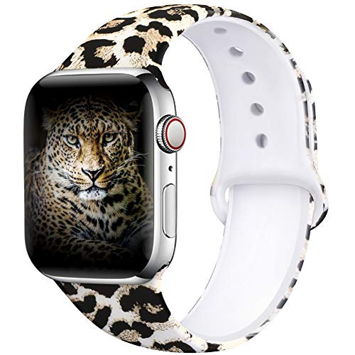 EXCHAR Compatible with Apple Watch Band 40mm 38mm Fadeless Pattern Printed Floral Bands Silicone ... | Amazon (US)