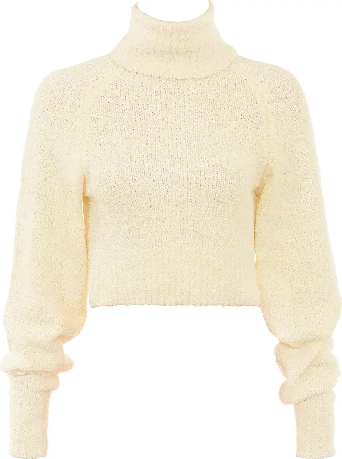 HOUSE OF CB Nyala Bouclé Crop Turtleneck Sweater | Nordstrom | Nordstrom