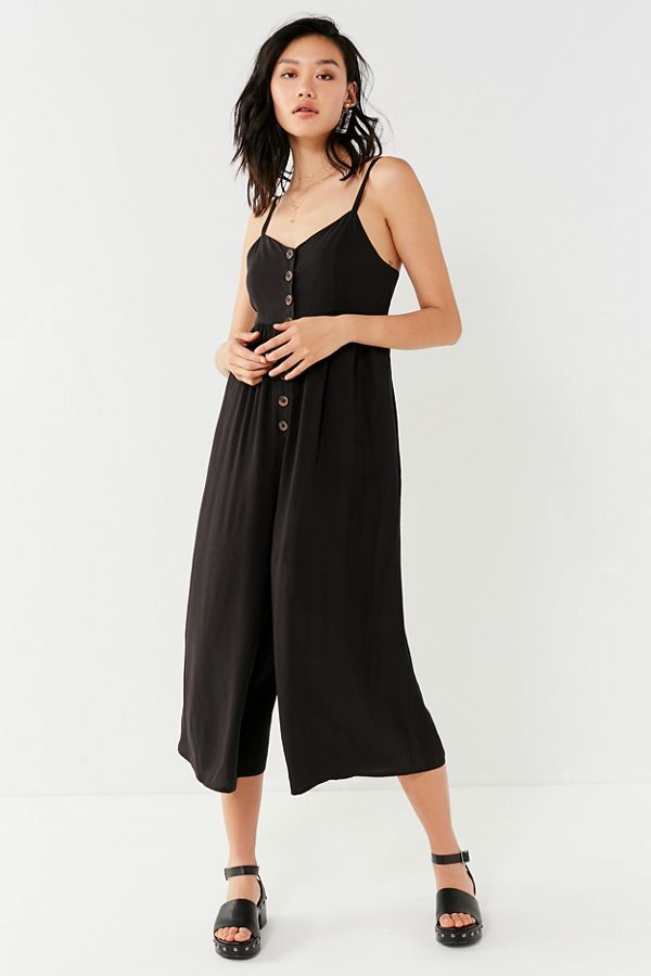 UO Tootsie Button-Down Cropped Jumpsuit | Urban Outfitters (US and RoW)
