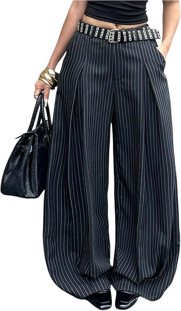 Verdusa Women's Wide Leg Barrel Pants Baggy Balloon Oversized Dress Pants | Amazon (US)